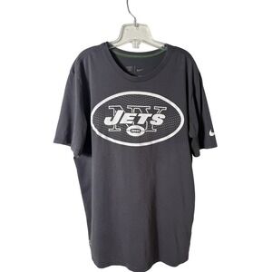 Nike New York Jets T Shirt Mens XL Gray NFL Training Dri-FIT Athletic Cut Tee